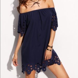 Laser Cut Out Off the Shoulder Dress